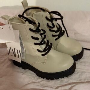 Zara Kids Cream combat Boots